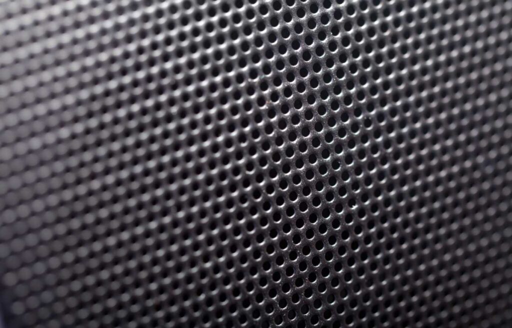 MS perforated sheet with 2mm round holes on 1.25mm thick mild steel sheet.