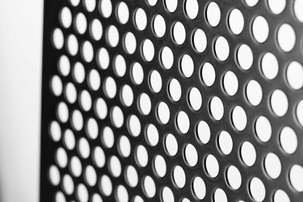Stainless Steel Round Hole Perforated Sheet Closeup Shot1 - Sudharsun Perforated Sheets