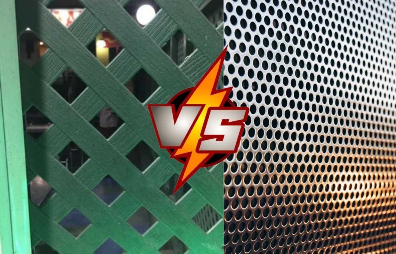 Expanded Comparison of Lattice Sheets vs Perforated Metal Sheets and Why Should You Choose Any Of Those?  - Sudharsun Traders Comparison chart of lattice plastic sheet and perforated metal sheet with visual and structural differences.