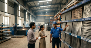 Top trusted perforated sheets suppliers showcasing industrial metal sheets in a warehouse