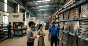 Top trusted perforated sheets suppliers showcasing industrial metal sheets in a warehouse