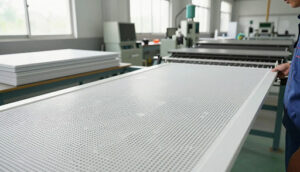 Home - Sudharsun Traders Perforated metal mesh and wire mesh placed together for comparison by Sudharsun Traders