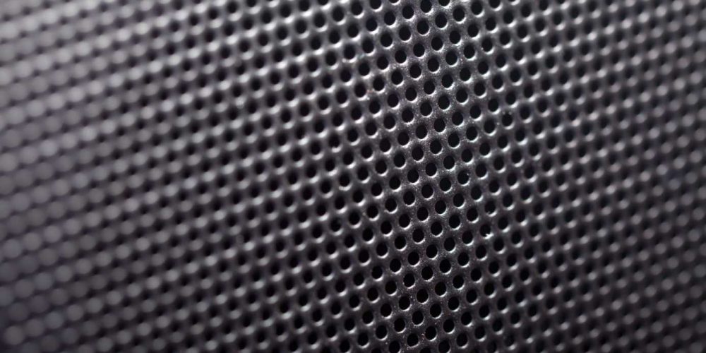 MS perforated sheet with 2mm round holes on 1.25mm thick mild steel sheet.